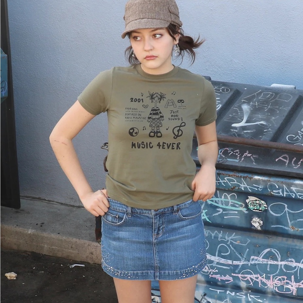 Radio Dolls "MUSIC 4EVER" baby tee S/M